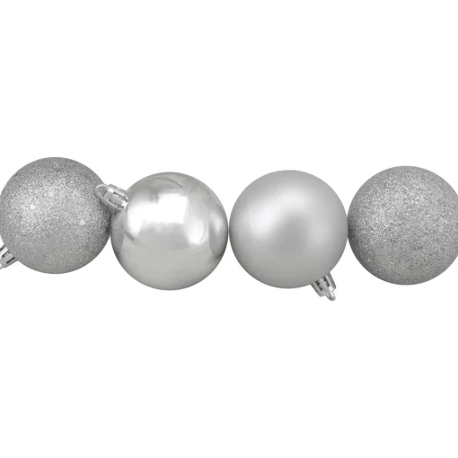 Online 32ct Silver Shatterproof 4 Finish Christmas Ball Ornaments 3.25" (80mm) Ball Ornaments|Shatterproof Balls