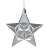 12ct Silver Splendor Shatterproof Star Christmas Ornaments 5" Symbols