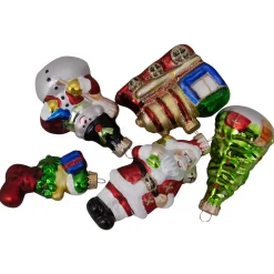 Sale 5ct Vibrantly Colored Festive Holiday Christmas Figurine Ornaments 3.5" Santa Claus