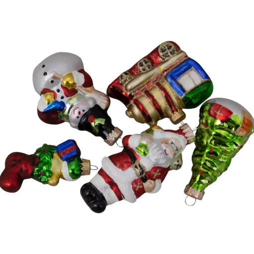 Sale 5ct Vibrantly Colored Festive Holiday Christmas Figurine Ornaments 3.5" Santa Claus