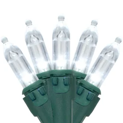 New 35ct White LED Mini Christmas Lights - 11.25ft Green Wire Led