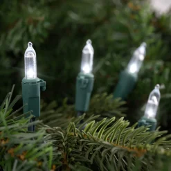 New 35ct White LED Mini Christmas Lights - 11.25ft Green Wire Led