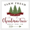 Discount Cut and Carry Christmas Tree Farm 17.5" x 17.5" Framed Christmas Wall Decor Sign Poster in a Natural Wooden Frame with UV Acrylic and Hangers Wall