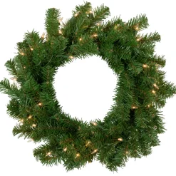Best Deluxe Dorchester Pine Artificial Christmas Wreath, 18-Inch, Clear Lights Pre Lit