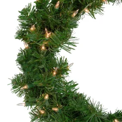 Deluxe Windsor Pine Artificial Christmas Wreath - 18" - Clear Lights Pre Lit