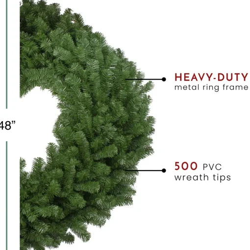 Hot Deluxe Windsor Pine Artificial Christmas Wreath, 48" - Unlit Unlit