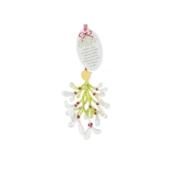 Online Faceted Acrylic Mistletoe Kisses Christmas Ornament Novelty