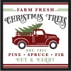 Online Farm Fresh Christmas Trees 15.5" x 15.5" Framed Christmas Wall Decor Art Print Sign Poster in a Black Wooden Frame with UV Acrylic and Hangers Wall