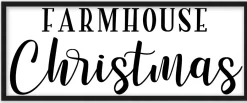 Hot Farmhouse Christmas 10.5" x 25.5" Framed Christmas Wall Decor Art Print Sign Poster in a Black Wooden Frame with UV Acrylic and Hangers Wall