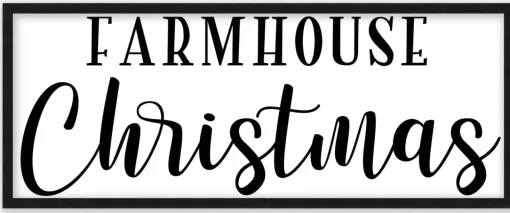 Hot Farmhouse Christmas 10.5" x 25.5" Framed Christmas Wall Decor Art Print Sign Poster in a Black Wooden Frame with UV Acrylic and Hangers Wall
