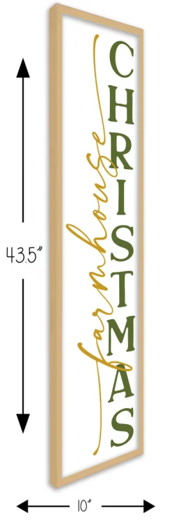 Sale Farmhouse Christmas Tall 10" x 43.5" Framed Christmas Wall Decor Art Print Sign Poster in a Natural Wooden Frame with UV Acrylic and Hangers Wall