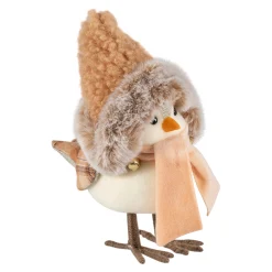 New Faux Fur and Plaid Peachy Plush Standing Bird - 7.5