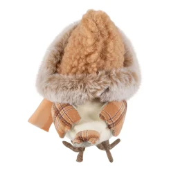 New Faux Fur and Plaid Peachy Plush Standing Bird - 7.5