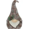 Outlet Faux Tree Bark Gnome with Holly Berry Christmas Figure - 16" - Brown and White Gnomes