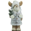 Online Frosted Ceramic Moose in Winter Coat Holding Pine Sprigs Christmas Figure - 18" Animals