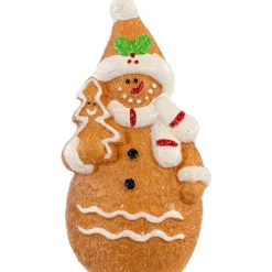 Sale Frosted Gingerbread Snowman with Cookie Tree Christmas Figurine - 5.75" Snowmen