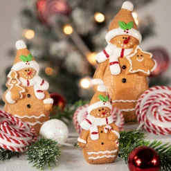 Sale Frosted Gingerbread Snowman with Cookie Tree Christmas Figurine - 5.75