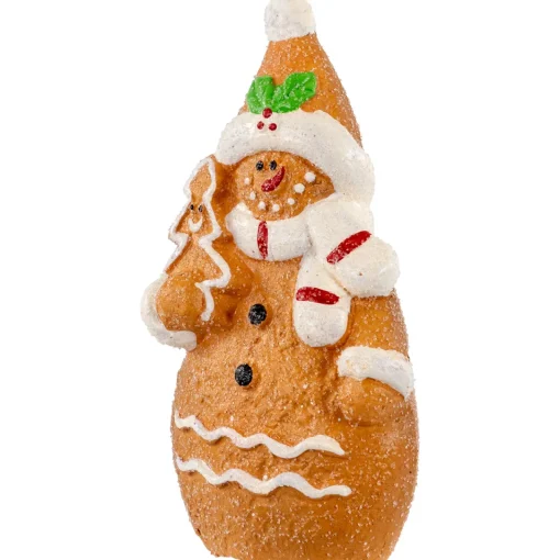 Sale Frosted Gingerbread Snowman with Cookie Tree Christmas Figurine - 5.75" Snowmen
