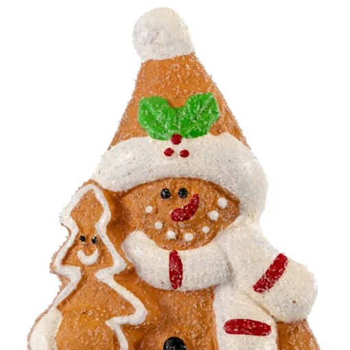 Sale Frosted Gingerbread Snowman with Cookie Tree Christmas Figurine - 5.75" Snowmen