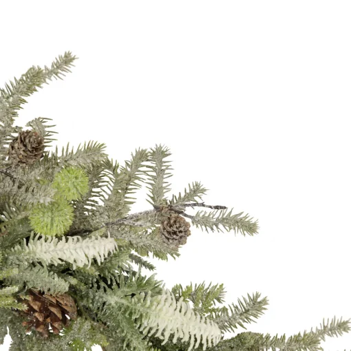 Hot Frosted Pine and Pinecone Christmas Wreath, 30-Inch, Unlit Unlit