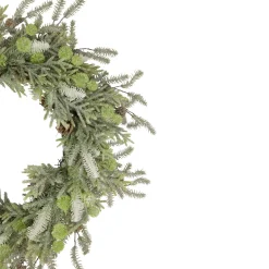 Hot Frosted Pine and Pinecone Christmas Wreath, 30-Inch, Unlit Unlit