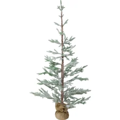 Best Frosted Slim Pine Artificial Christmas Tree in Burlap Base - 5' - Unlit Unlit
