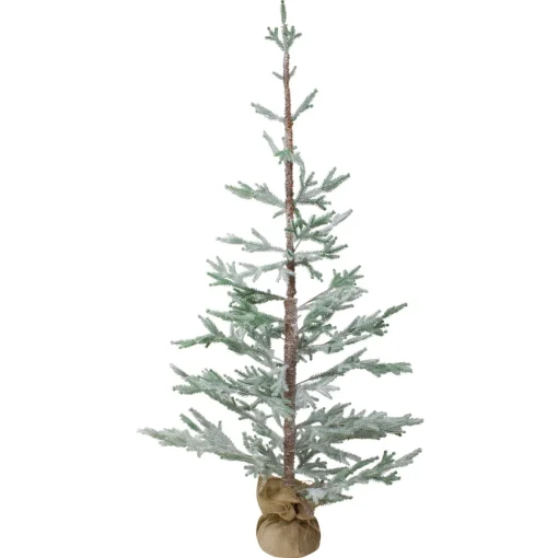 Best Frosted Slim Pine Artificial Christmas Tree in Burlap Base - 5' - Unlit Unlit