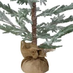 Best Frosted Slim Pine Artificial Christmas Tree in Burlap Base - 5' - Unlit Unlit