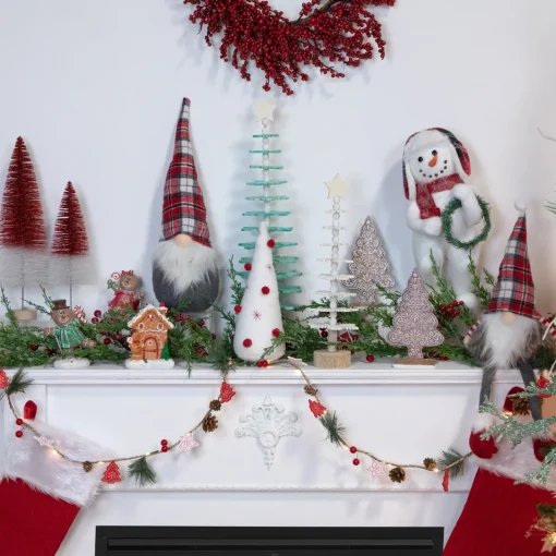 Discount Frosted Snowman with Wreath Christmas Figure - 16" Snowmen