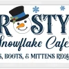 Sale Frosty's Snowflake Cafe 8.5" x 17.5" Framed Christmas Wall Decor Art Print Sign Poster in a Natural Wooden Frame with UV Acrylic and Hangers Wall