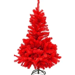 Discount Full Pine Artificial Christmas Tree - 4' - Scarlet Red - Unlit Colorful