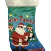 Hot Fuzzy Blue Santa Floss Dance Video Gamer Holiday Christmas Stocking Stockings