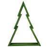 Discount Geometric Wooden Christmas Tree Display - 12" - Green Trees