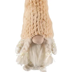 Online Girl Gnome in Faux Fur Hat Christmas Figure - 12