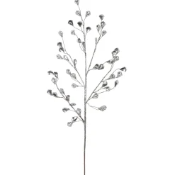Glittered Artifcal Christmas Twig Spray - 30" - Silver Sprays, Picks & Branches