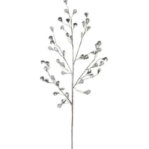 Glittered Artifcal Christmas Twig Spray - 30" - Silver Sprays, Picks & Branches