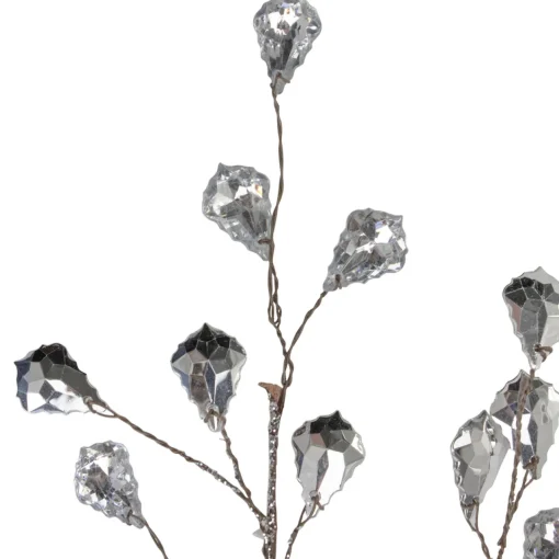 Glittered Artifcal Christmas Twig Spray - 30" - Silver Sprays, Picks & Branches