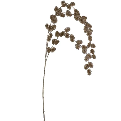 Hot Glittered Artificial Thistle Christmas Spray - 39" - Gold Sprays, Picks & Branches