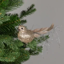 Discount Glittered Birds Clip-On Christmas Ornaments - 7.5" - Gold - Set of 2 Animals