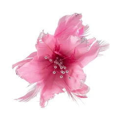 Glittered Feather Poinsettia Artificial Christmas Pick - 13.75