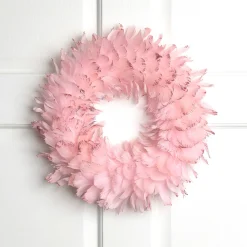 Sale Glittered Feathers Christmas Wreath - 14.5" - Unlit - Pink Unlit