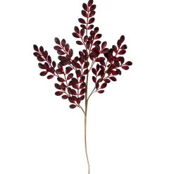Clearance Glittered Leaves Artificial Christmas Spray - 37" - Red Sprays, Picks & Branches