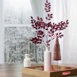 Clearance Glittered Leaves Artificial Christmas Spray - 37" - Red Sprays, Picks & Branches