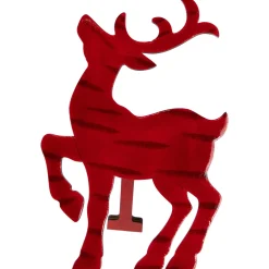 Clearance Glossy Standing Reindeer Christmas Decoration - 8" - Red Animals