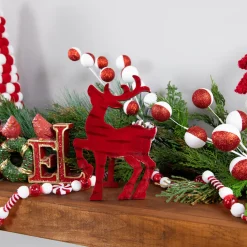 Clearance Glossy Standing Reindeer Christmas Decoration - 8" - Red Animals