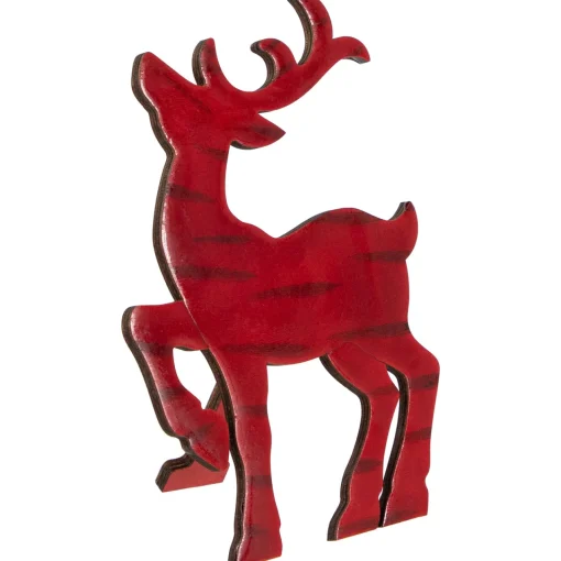 Clearance Glossy Standing Reindeer Christmas Decoration - 8" - Red Animals