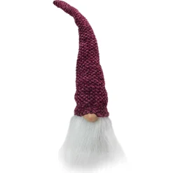 Hot Gnome Head Christmas Decoration - 15" - Purple Plum and White Gnomes