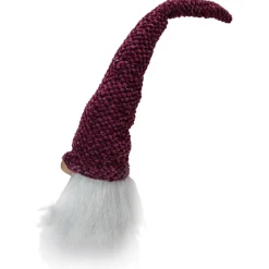 Hot Gnome Head Christmas Decoration - 15" - Purple Plum and White Gnomes