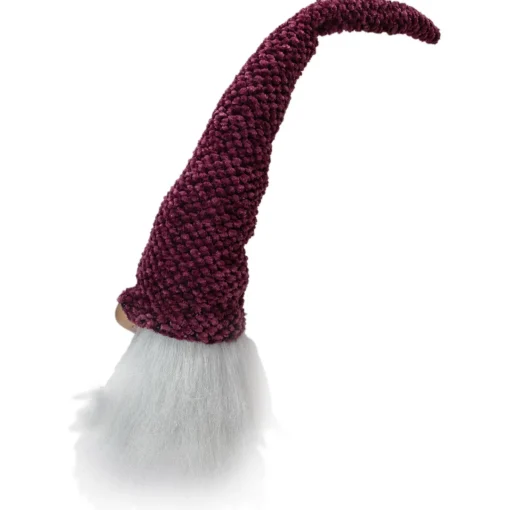 Hot Gnome Head Christmas Decoration - 15" - Purple Plum and White Gnomes
