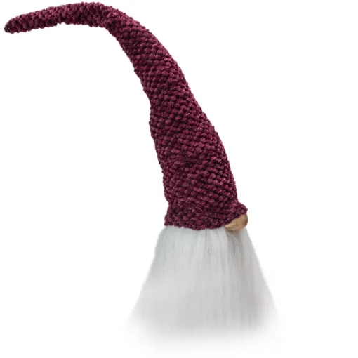 Hot Gnome Head Christmas Decoration - 15" - Purple Plum and White Gnomes